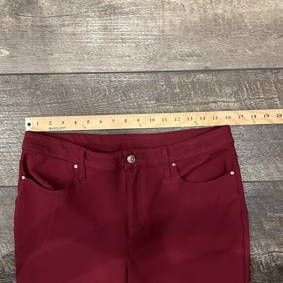 Chico's Stretch Knit Slim Leg Crop Pants Wine Size 10 - Picture 3 of 6